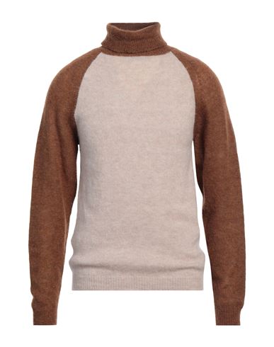 Sun House Man Turtleneck Taupe Size Xl Alpaca Wool, Polyamide, Wool