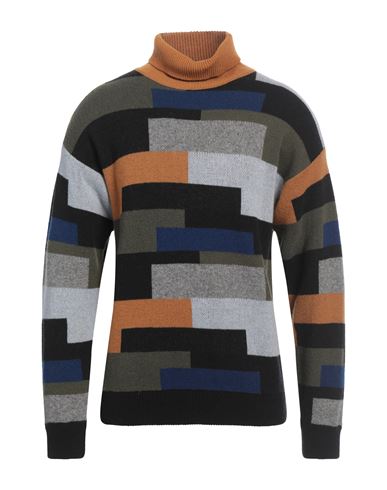Sun House Man Turtleneck Camel Size Xl Wool, Polyamide