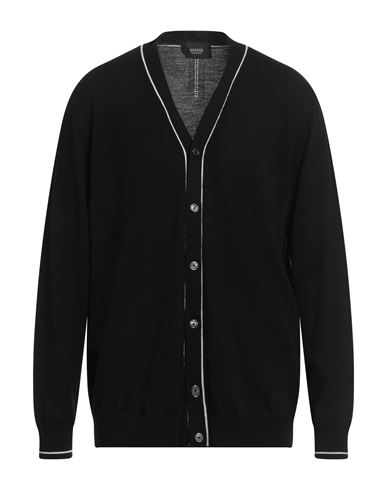 +39 Masq Man Cardigan Black Size 48 Merino Wool