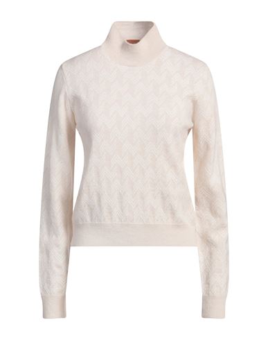 Missoni Woman Turtleneck Beige Size L Wool, Cashmere In Beige