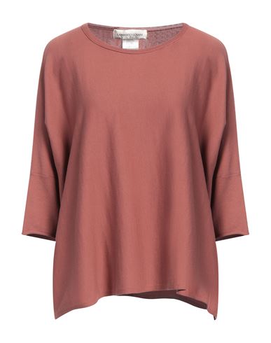 Lamberto Losani Woman Sweater Brick Size 6 Cotton