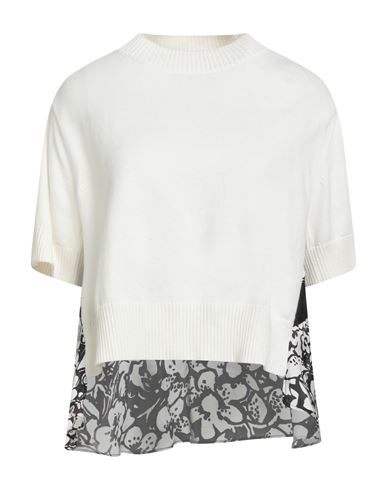 Sacai Woman Sweater Ivory Size 3 Cotton, Polyester In White