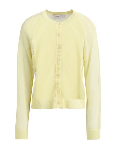 Ermanno Firenze Woman Cardigan Yellow Size 4 Cotton, Polyester