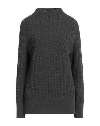 LAMBERTO LOSANI LAMBERTO LOSANI WOMAN TURTLENECK CHARCOAL SIZE 8 TEXTILE FIBERS 