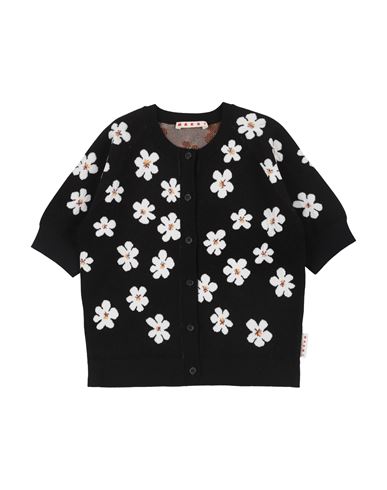 Marni Toddler Girl Cardigan Black Size 6 Rayon, Polyester, Nylon In Black