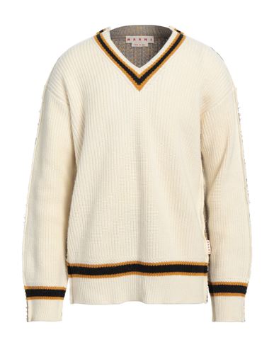 Marni Man Sweater Ivory Size 44 Alpaca Wool, Virgin Wool, Polyamide