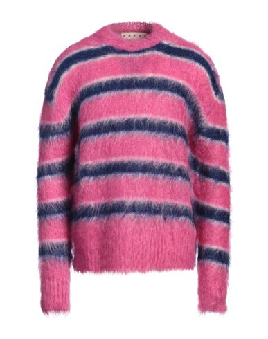 Marni Man Sweater Fuchsia Size 42 Mohair Wool, Polyamide In Pink