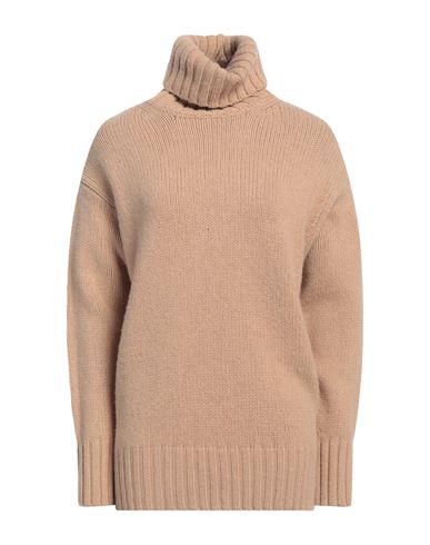 Roberto Collina Woman Turtleneck Camel Size M Merino Wool, Cashmere