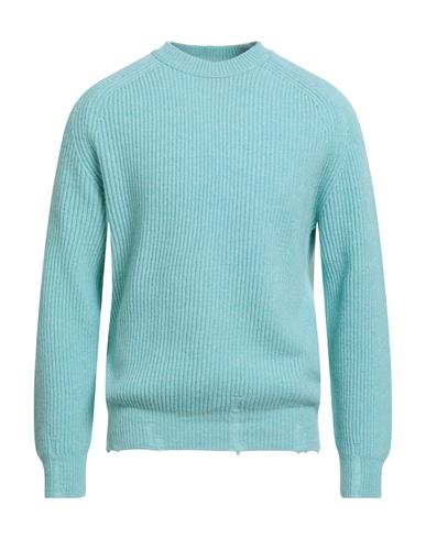 Atomofactory Man Sweater Turquoise Size L Wool, Cashmere