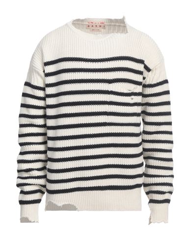 Marni Man Sweater Ivory Size 40 Virgin Wool, Cotton