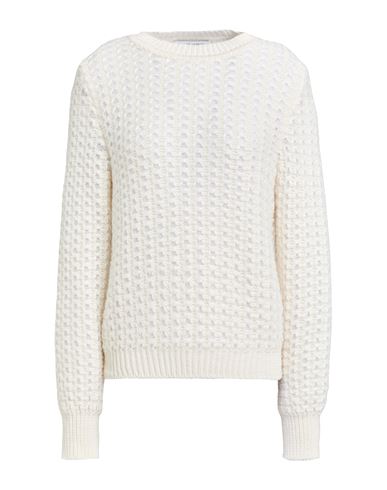 Alberta Ferretti Woman Sweater Cream Size 6 Mohair Wool, Polyamide, Virgin Wool, Cotton In White