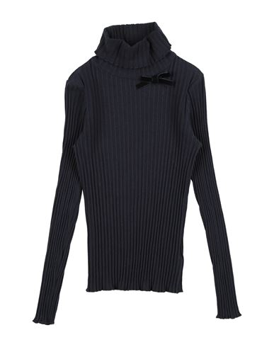 U+é Toddler Girl Turtleneck Midnight Blue Size 5 Cotton, Elastane In Black