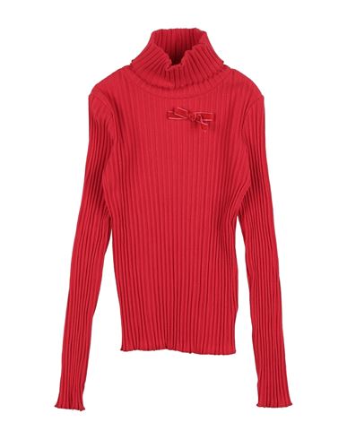 U+é Toddler Girl Turtleneck Red Size 6 Cotton, Elastane In Red