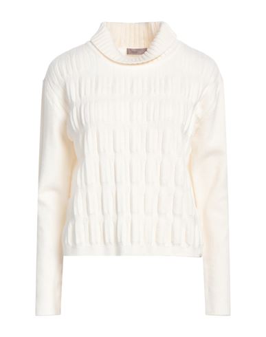 Herno Woman Turtleneck Cream Size 8 Wool, Polyamide, Elastane
