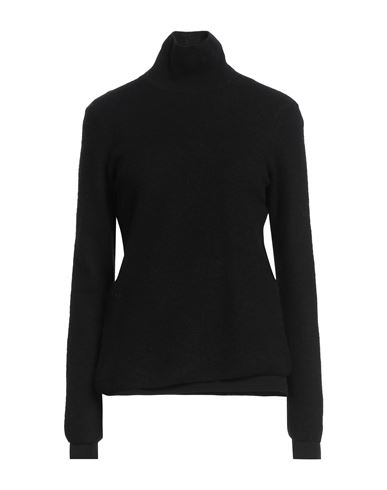 Jil Sander Woman Turtleneck Black Size 4 Wool, Cotton