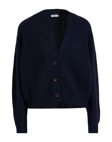 Peserico Woman Cardigan Midnight Blue Size 12 Cashmere In Blue
