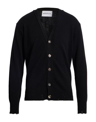 Amaranto Man Cardigan Black Size S Wool, Cashmere In Black