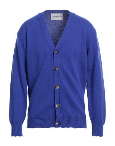 AMARANTO AMARANTO MAN CARDIGAN BLUE SIZE L WOOL, CASHMERE 