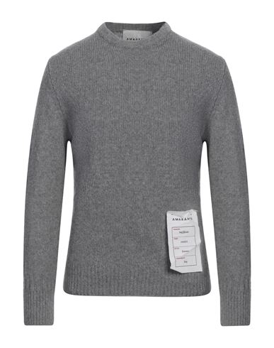 AMARANTO AMARANTO MAN SWEATER GREY SIZE M WOOL, CASHMERE, NYLON 
