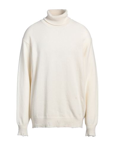 Amaranto Man Turtleneck White Size Xxl Wool, Cashmere In Yellow