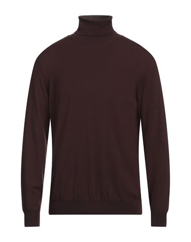 Shop +39 Masq Man Turtleneck Chocolate Brown Size 42 Merino Wool, Cashmere