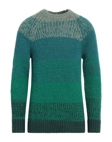 Roberto Collina Man Sweater Emerald Green Size 38 Baby Alpaca Wool, Nylon, Wool In Green