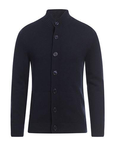 Henry Clifford Man Cardigan Midnight Blue Size 46 Wool, Cashmere