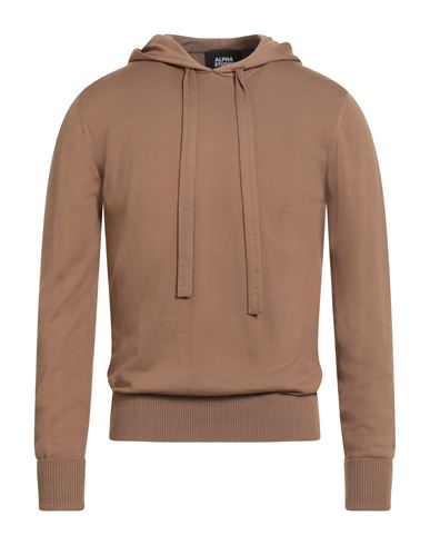Alpha Studio Man Sweater Light Brown Size 42 Merino Wool In Brown