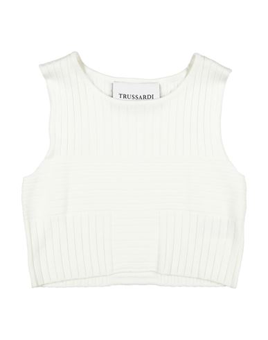 TRUSSARDI JUNIOR TRUSSARDI JUNIOR TODDLER GIRL TOP OFF WHITE SIZE 6 VISCOSE, POLYESTER 