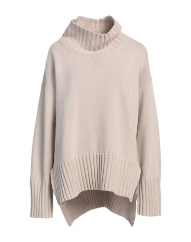 Alpha Studio Woman Turtleneck Beige Size 10 Wool, Viscose, Polyamide, Cashmere In Beige