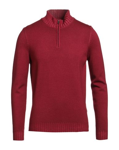 Moorer Man Turtleneck Brick Size 38 Virgin Wool In Red