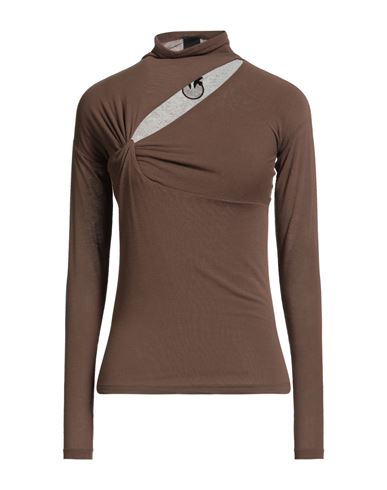 Pinko Woman Turtleneck Brown Size Xs Viscose, Polyamide, Cashmere, Elastane In Brown