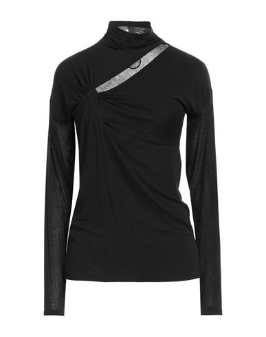 Pinko Woman Turtleneck Black Size L Viscose, Polyamide, Cashmere, Elastane In Black