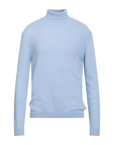 Daniele Fiesoli Lab Man Turtleneck Sky Blue Size L Merino Wool, Polyamide, Cashmere In Blue