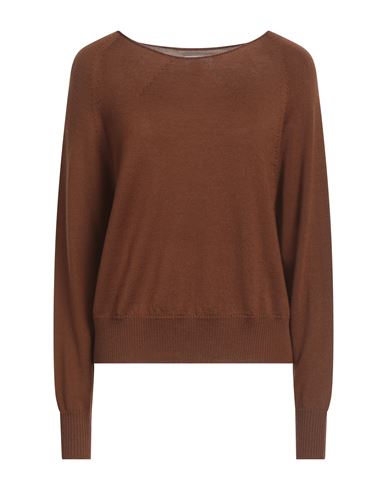 Scaglione Woman Sweater Brown Size S Merino Wool