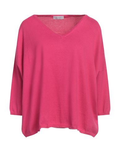 Be You By Geraldine Alasio Woman Sweater Fuchsia Size M Cotton, Cashmere