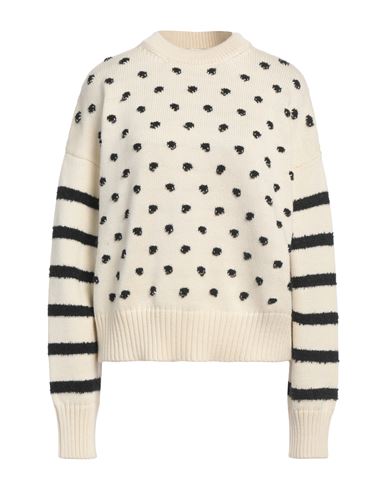 Alysi Woman Sweater Cream Size M Wool, Alpaca Wool, Acrylic, Polyamide