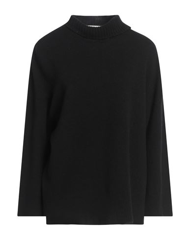 Solotre Woman Turtleneck Black Size 2 Wool, Cashmere