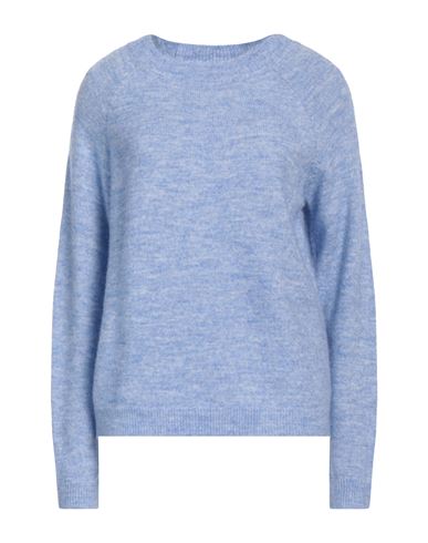 Pieces Woman Sweater Light Blue Size L Recycled Polyester, Polyester, Acrylic, Elastane