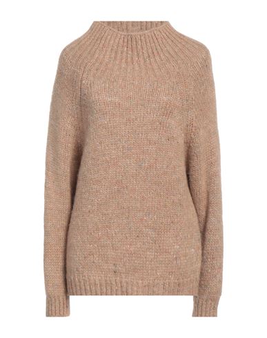 Max & Co . Woman Turtleneck Camel Size Xl Alpaca Wool, Synthetic Fibers, Wool, Silk