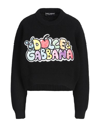 Dolce & Gabbana Gianpiero X  Woman Sweater Black Size 8 Virgin Wool, Polyurethane, Co