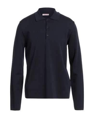 Valentino Garavani Man Sweater Midnight Blue Size L Virgin Wool In Black