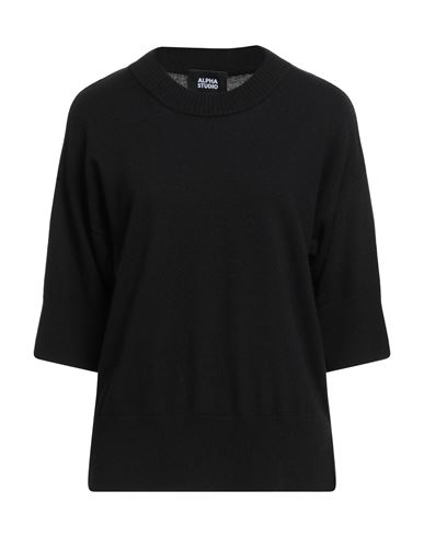 Alpha Studio Woman Sweater Black Size 10 Wool, Viscose, Polyamide, Cashmere