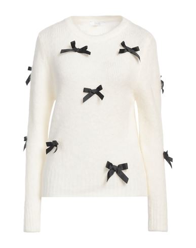 Relish Collection Woman Sweater Ivory Size L Acrylic, Polyamide, Mohair Wool, Wool, Elastane