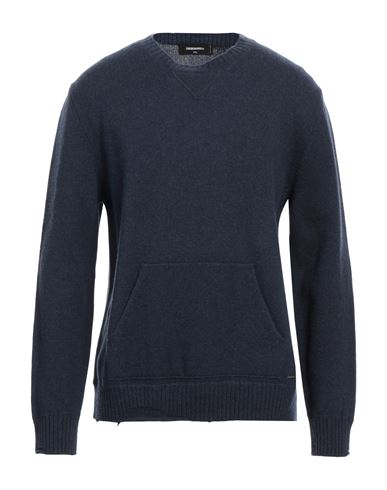 Dsquared2 Man Sweater Navy Size S Wool, Cashmere In Blue