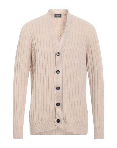 Drumohr Man Cardigan Beige Size 44 Cashmere, Wool In Neutral
