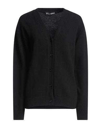 Dolce & Gabbana Gianpiero X  Woman Cardigan Black Size 4 Virgin Wool, Polyurethane, P