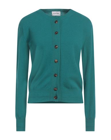 Scaglione Woman Cardigan Deep Teal Size M Merino Wool, Cashmere