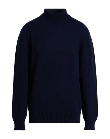 Laneus Man Turtleneck Midnight Blue Size 44 Merino Wool, Cashmere In Blue