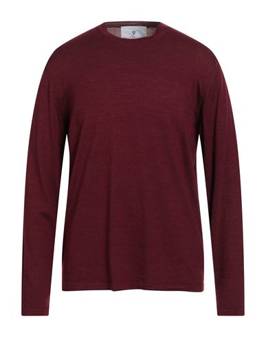 Seven Gauge Man Sweater Garnet Size 6 Wool, Silk In Red